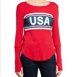 NWT CHASER RED USA GRAPHIC TOP SMALL